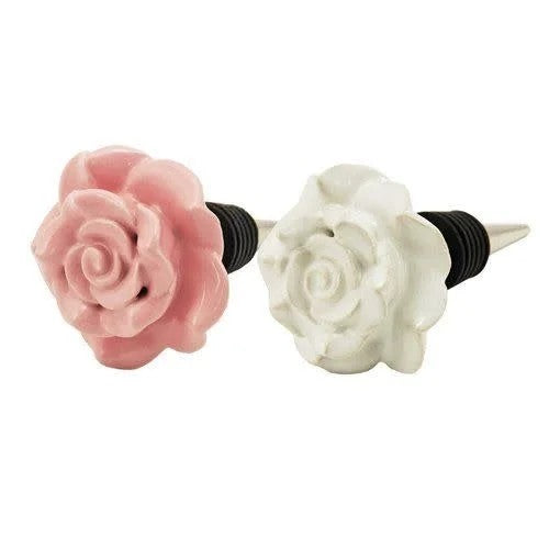 CountryCottage™CeramicRoseStoppersbyTwine–PERRINE’sWINESHOP