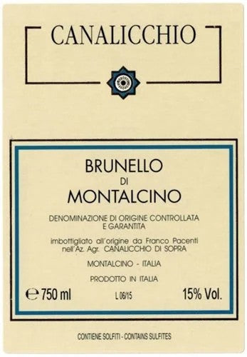 CanalicchioBrunelloDiMontalcinoDryRedWine750ml