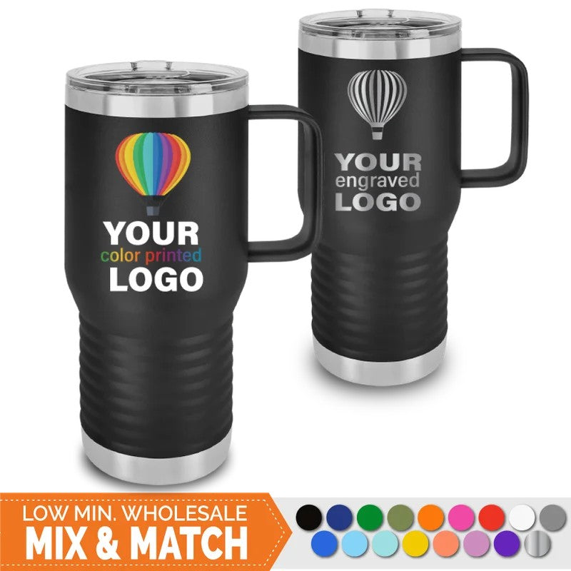 WholesaleLogoEngraved20ozHandleInsulatedTravelTumblers–$20.50—BulkTumblers